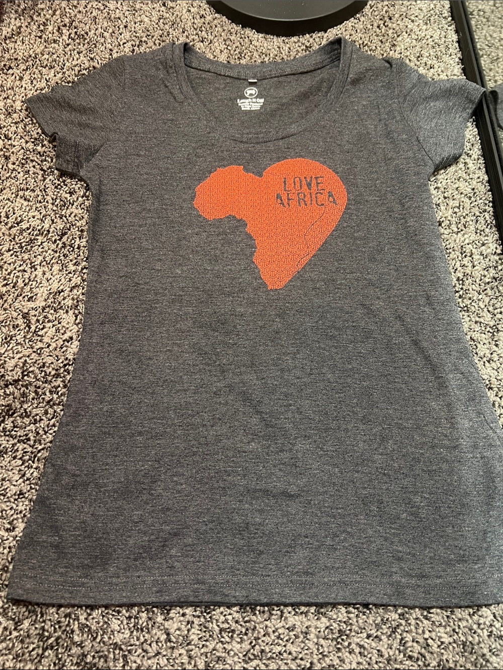 Love Africa Graphic Tee - Charcoal & Orange